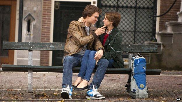 Shailene Woodley and Ansel Elgort in The Fault in Our Stars