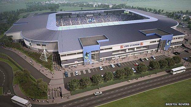 Bristol Rovers proposed new stadium from above