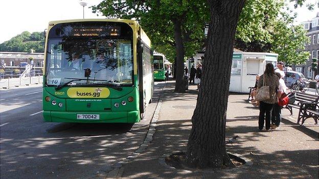 Guernsey buses at the St Peter Port terminus