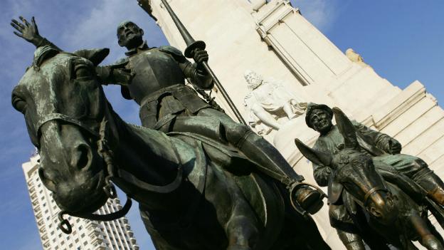 Statues of 'Don Quijote' and Sancho Panza in Madrid's - 10 January 2005