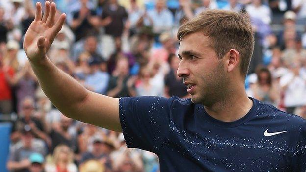 Great Britain's Dan Evans won on day one of Queen's 2014