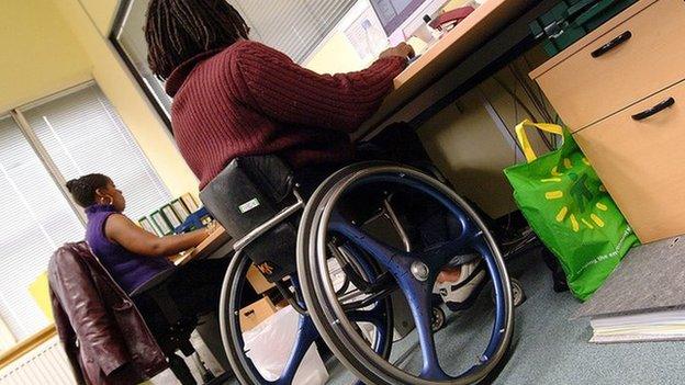 Man with disabilities at work