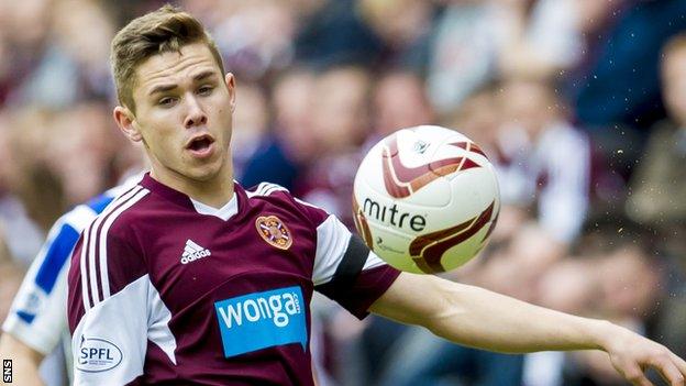 Hearts winger Sam Nicholson