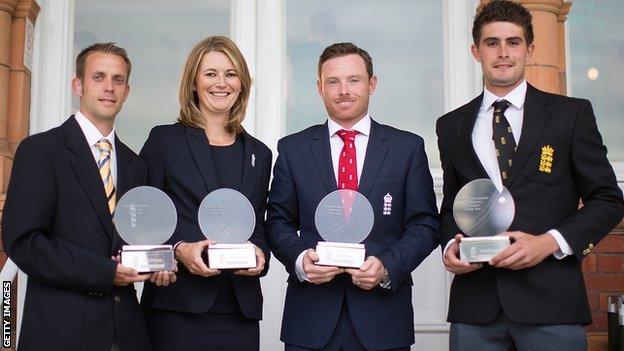 Stephen George, Charlotte Edwards, Ian Bell and Will Rhodes