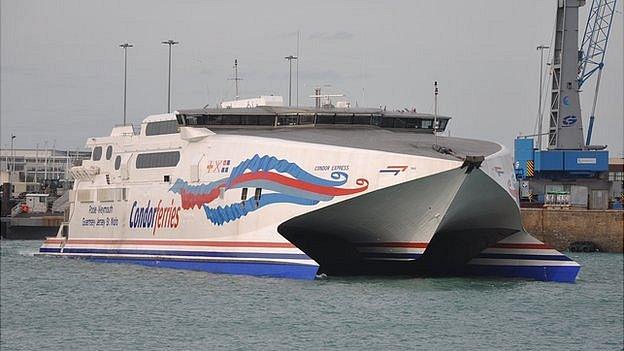 Condor Express in Guernsey's St Peter Port Harbour