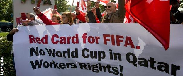 Fifa has been subjected to protesters claiming that migrant workers are being treated badly in Qatar