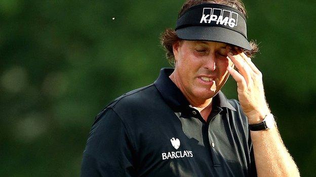 Phil Mickelson during the 2013 US Open where he was runner-up to Justin Rose