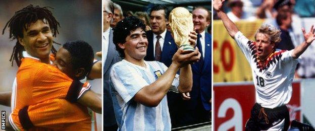 Ruud Gullit, Diego Maradona and Jurgen Klinsmann