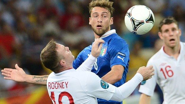 Italy's Claudio Marchisio in action against England at Euro 2012