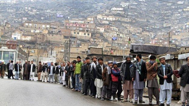 Afghan voters are preparing to queue again after turning out in large numbers during the first round