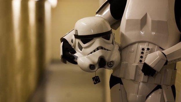 Stormtrooper with his helmet off