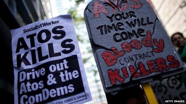 Protest against Atos in 2012