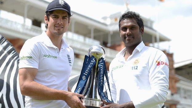 England captain Alastair Cook and Sri Lanka skipper Angelo Mathews