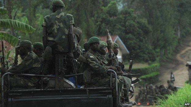 Democratic Republic of Congo government soldiers in the east pictured in 2012
