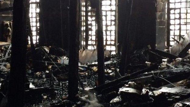 Fire damage incise the Mackintosh building