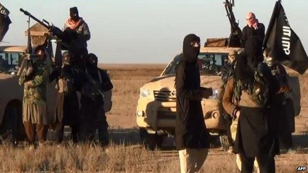 A propaganda video shows ISIS fighters recently in Nineveh province, 11 June
