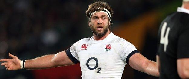 England second row Geoff Parling gestures during the first Test against New Zealand