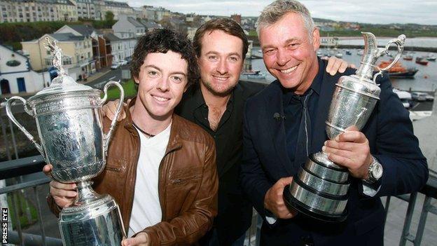 Rory McIlroy, Graeme McDowell and Darren Clarke