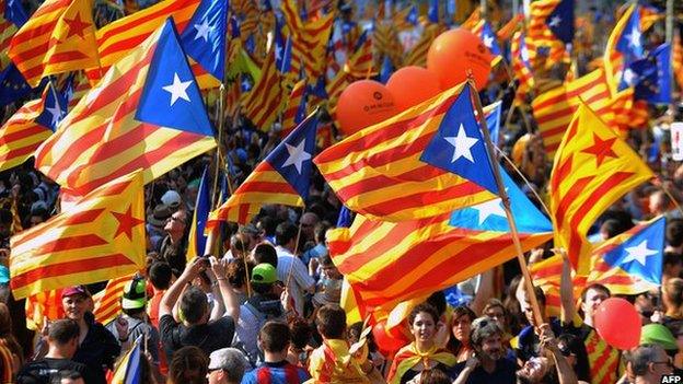 pro-independence protest in Barcelona