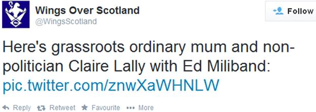 Tweet from Wigs of Scotland