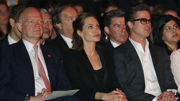 William Hague, Angelina Jolie and Brad Pitt