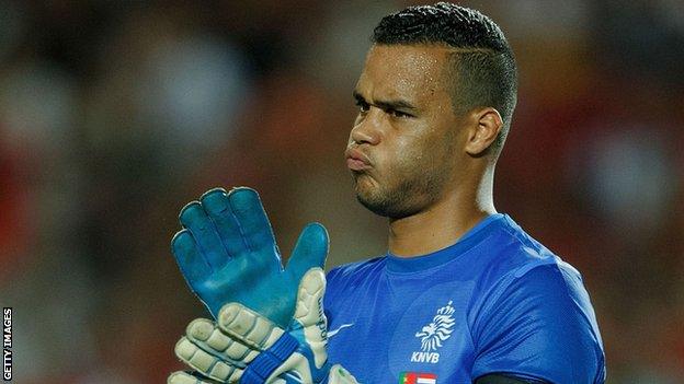 Michel Vorm in action for the Netherlands