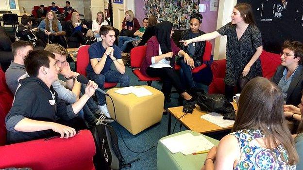 A group of teenagers taking part in the Radio 4 documentary