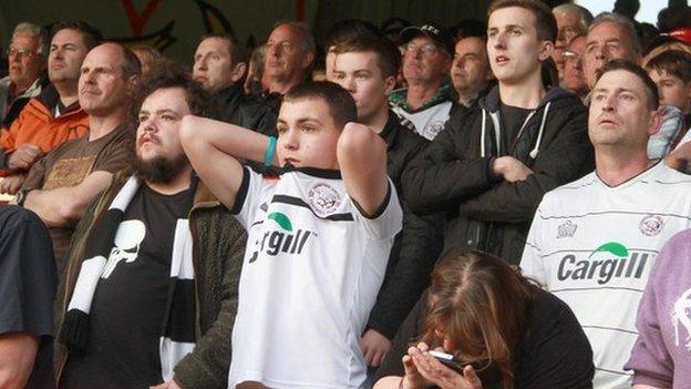 Hereford United fans at Aldershot