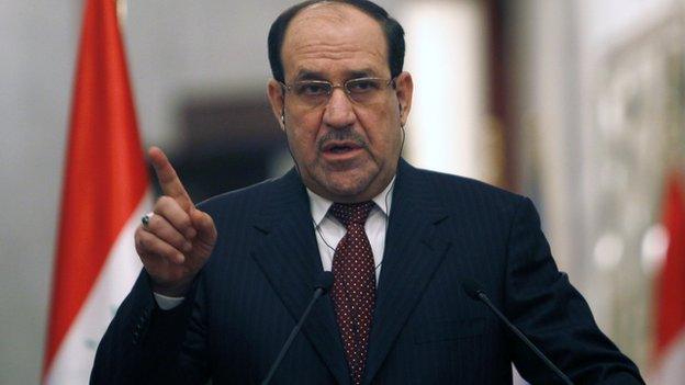 Iraqi Prime Minister Nouri Maliki gives a press conference on 13 January, 2014