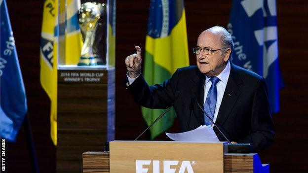 Fifa president Sepp Blatter at the congress in Sao Paolo