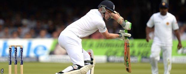 Sam Robson is caught behind for one on his England debut at Lord's