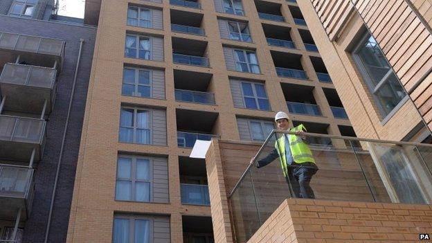 Chancellor George Osborne visits Barratt Homes Help to Buy housing development in Lewisham