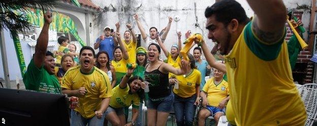 Brazil fans in Manaus