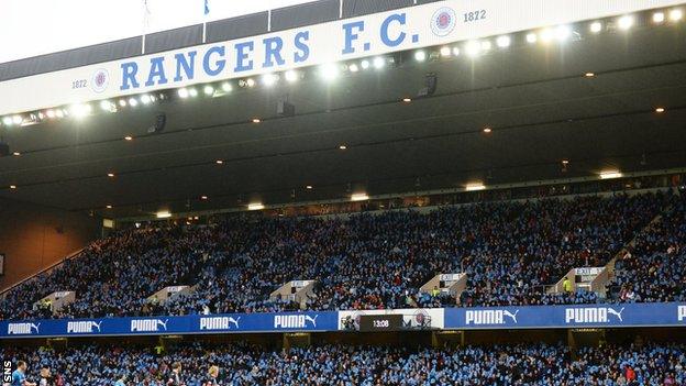 Rangers fans at Ibrox Stadium