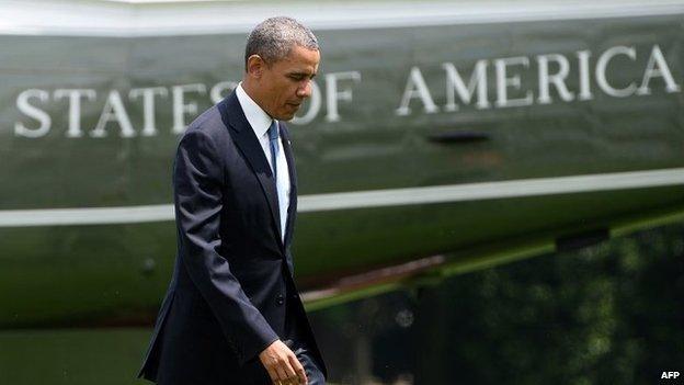 US President Barack Obama walks to the Oval Office at the White House in Washington, DC, 28 May 2014