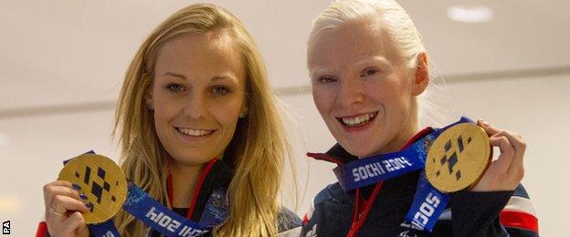 Charlotte Evans (left) and Kelly Gallagher made history for Britain at the Winter Paralympics