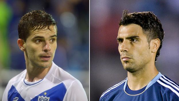 Gago (left) and Fernandez of Argentina