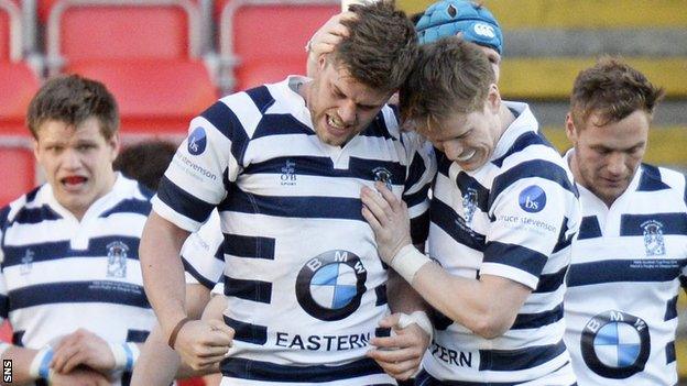 Heriot's players celebrating