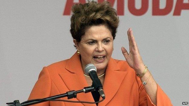 Dilma Rousseff at a ceremony in Brasilia