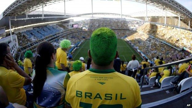 Brazil supporters, Itaquerao, 12 June 14