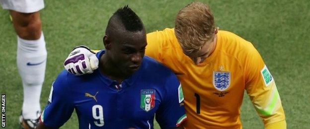 Mario Balotelli and Joe Hart