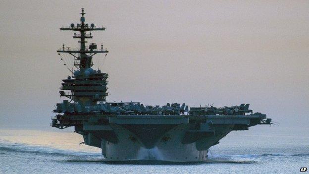 USS George HW Bush in the Strait of Hormuz, April 28, 2014