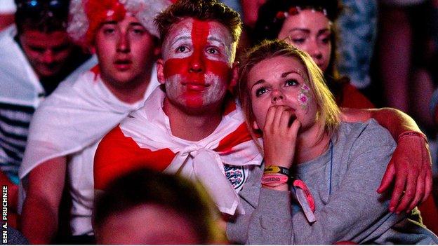 England fans at the final whistle