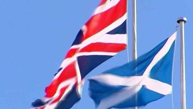 UK and Scotland flags