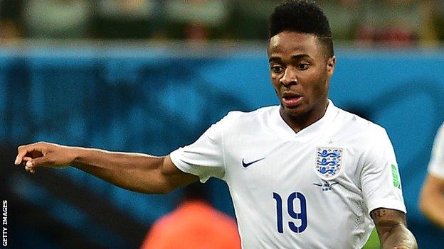 England forward Raheem Sterling