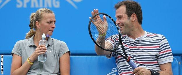 Greg Rusedski of Great Britain and Petra Kvitova of the Czech Republic