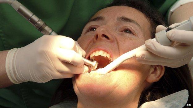 Man in the dentists chair