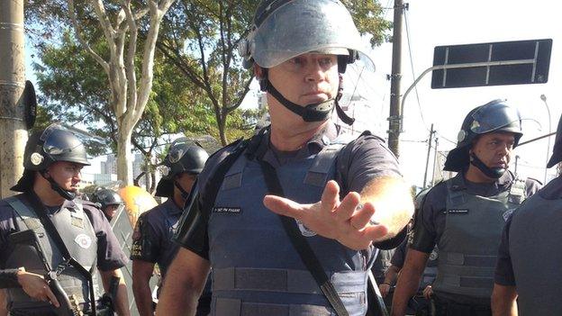 Riot police in Brazil