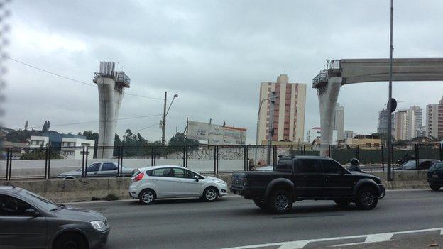 Unfinished railway line in Sao Paulo
