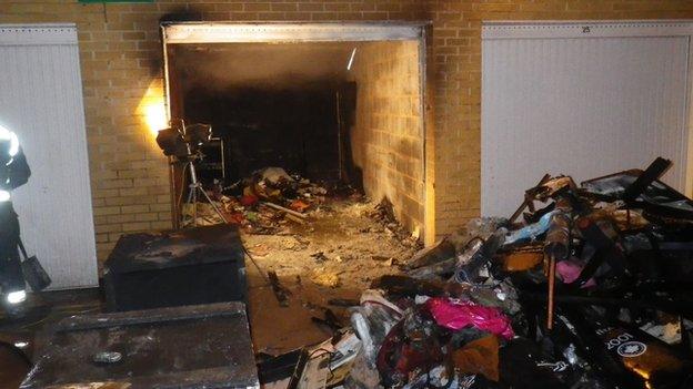 Fire in a garage in Wandsworth